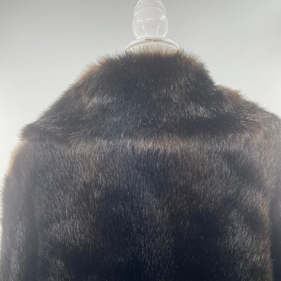 Vintage Gallais Faux Fur Black Plush Elegant Luxury Glam Full Length Coat M - Picture 8 of 13